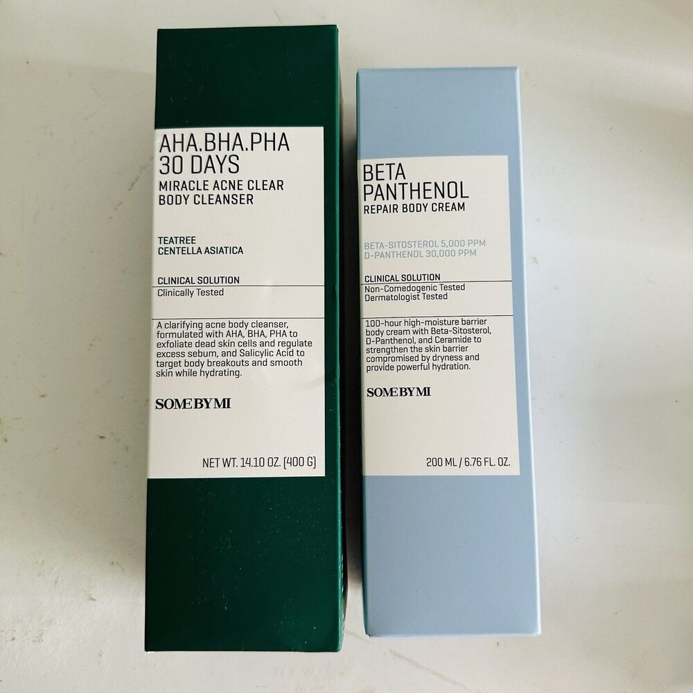SOMEBYMI Beta Panthenol Repair Body Cream & Acne Cleanser NIB